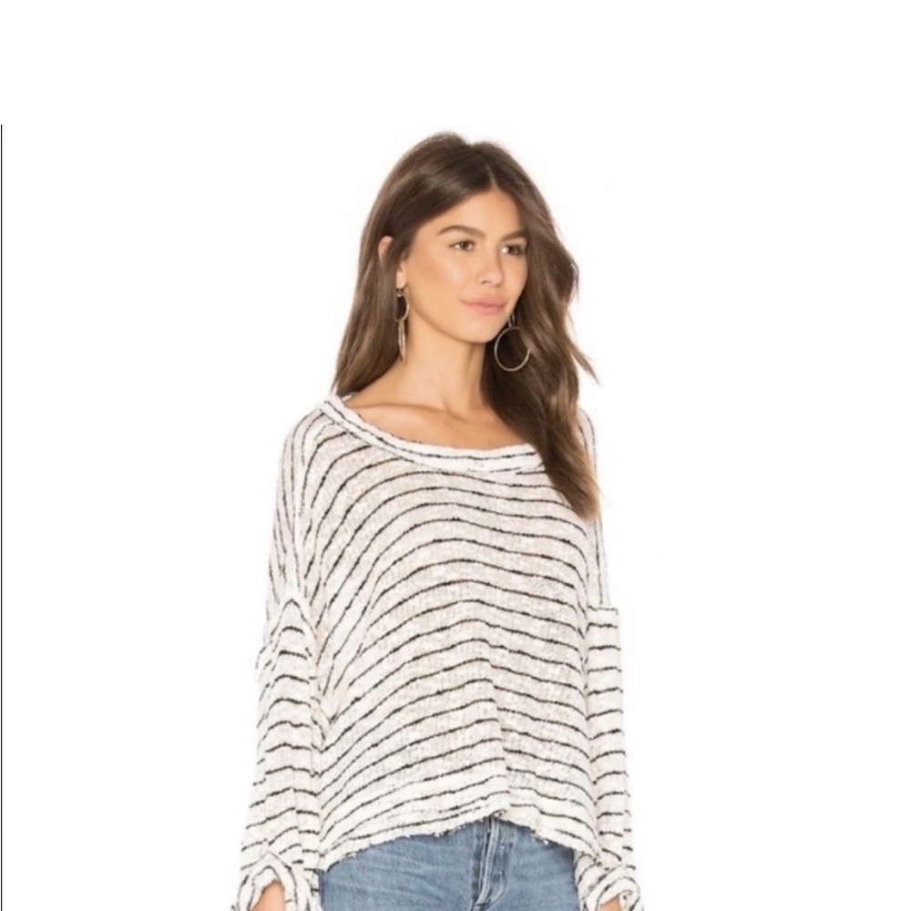 Free People Island Girl Hacci Stripe Knit Tee. Size XS